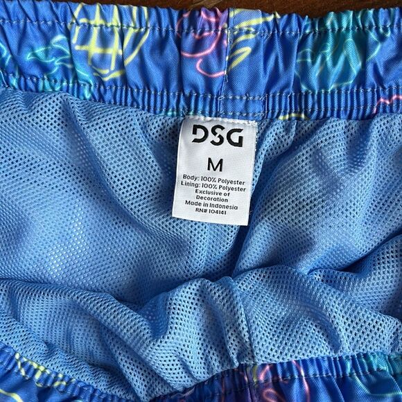 Men’s NWT Blue DSG Tropical Neon Swim Trunks/Shorts. Size Medium - Picture 3 of 8